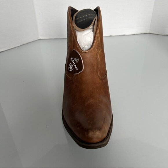 Ariat Brown Western Ankle Booties with Pointed Toe - Picture 7 of 14